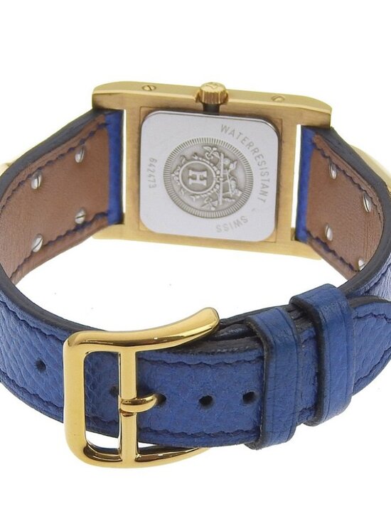 HERMES Medor Watches WhiteDial Plated Gold/leather Quartz Analog display Women main image 15